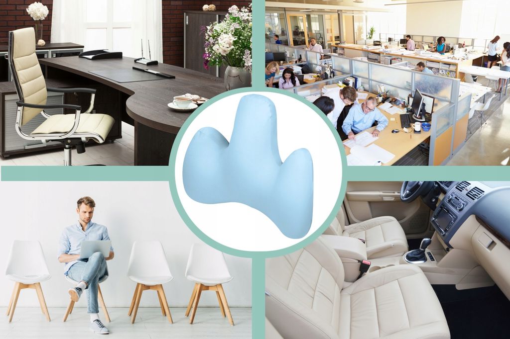 Poduszka Lędźwiowa Niebieska Do Samochodu Fotel Sofa Zdjęcie produktu 7