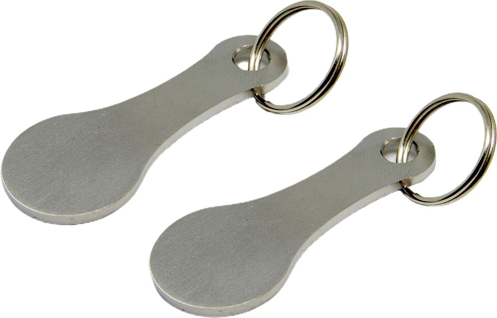 2 Stück Einkaufswagen-Schlüssel, abnehmbarer, rostfreier Einkaufswagen-Entferner aus Edelstahl für den täglichen Gebrauch-Silber 1