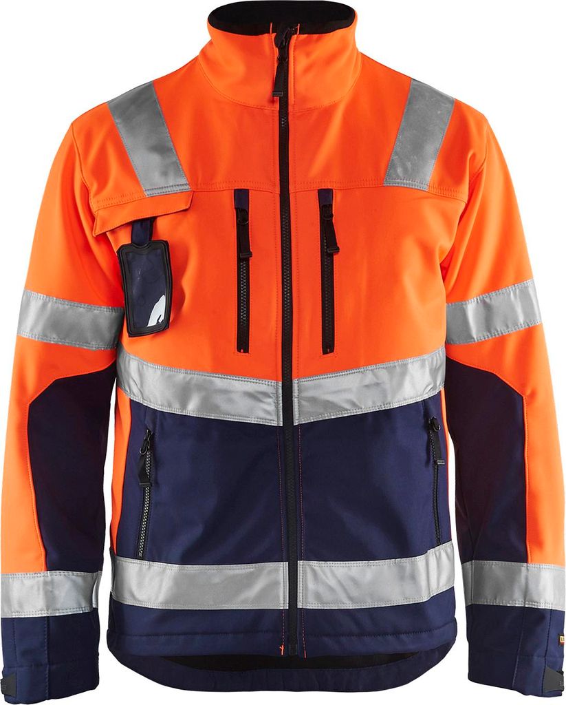 Blakläder High Vis Softshell Jacke 4900 2517 in div. Farben, Farbe:orange/marineblau, Größe:3XL