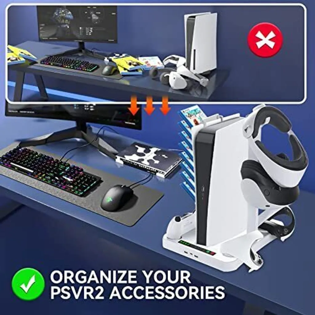 Support de Refroidissement pour PS VR2 avec Station de Charge Double