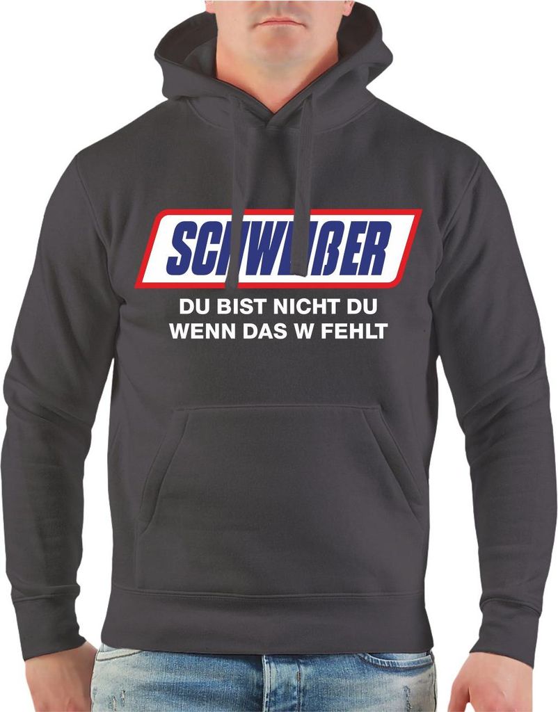 Herren Kapuzenpullover Schweißer Du bist nicht du wenn das W fehlt