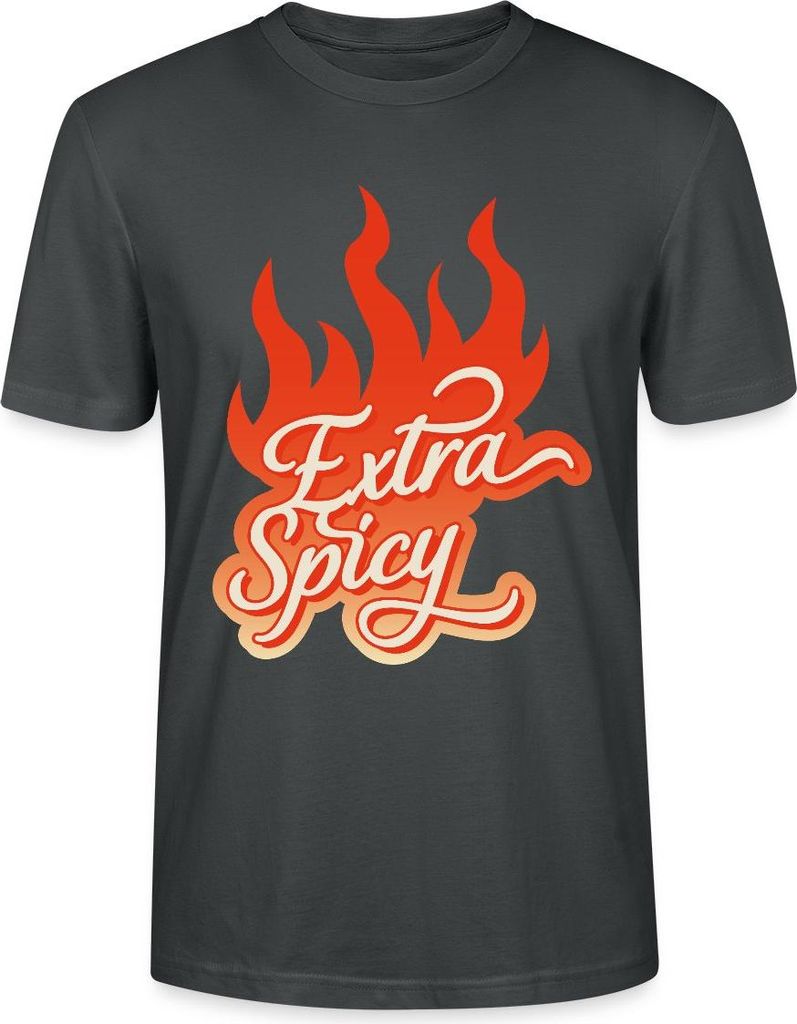 Spreadshirt Extra Spicy Lustiges Flammen Motiv Für Chili Fans Uni Bio T-Shirt, M, Anthrazit