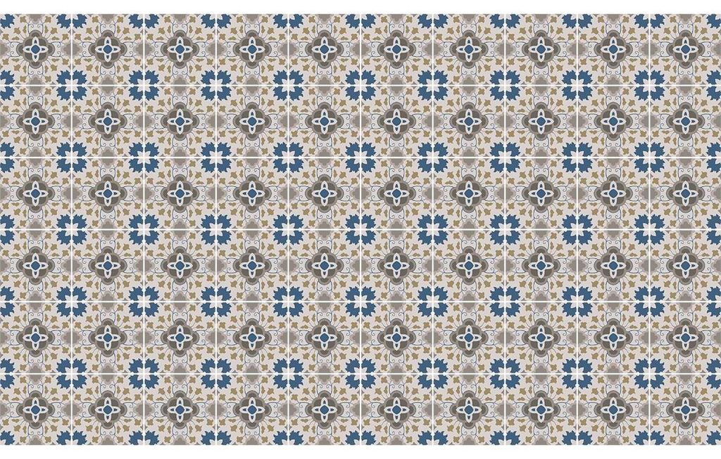 Selbstklebende Fliesenaufkleber für Küche und Bad – 60 Zementfliesenaufkleber, Azulejos Marisa Design – 60 Aufkleber, 20 x 20 cm