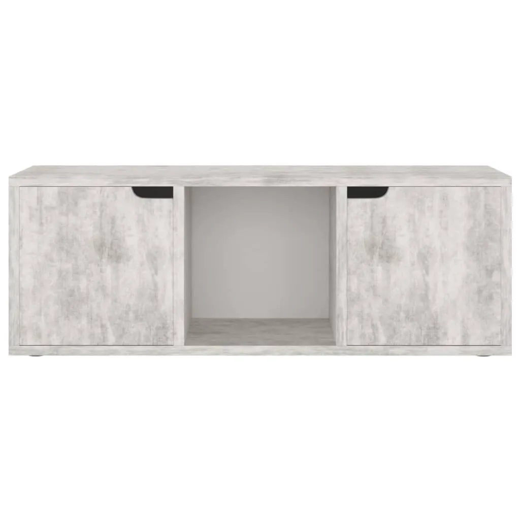Meuble TV en Bois Composite Gris, Support Multimédia Robuste et Compact - 7