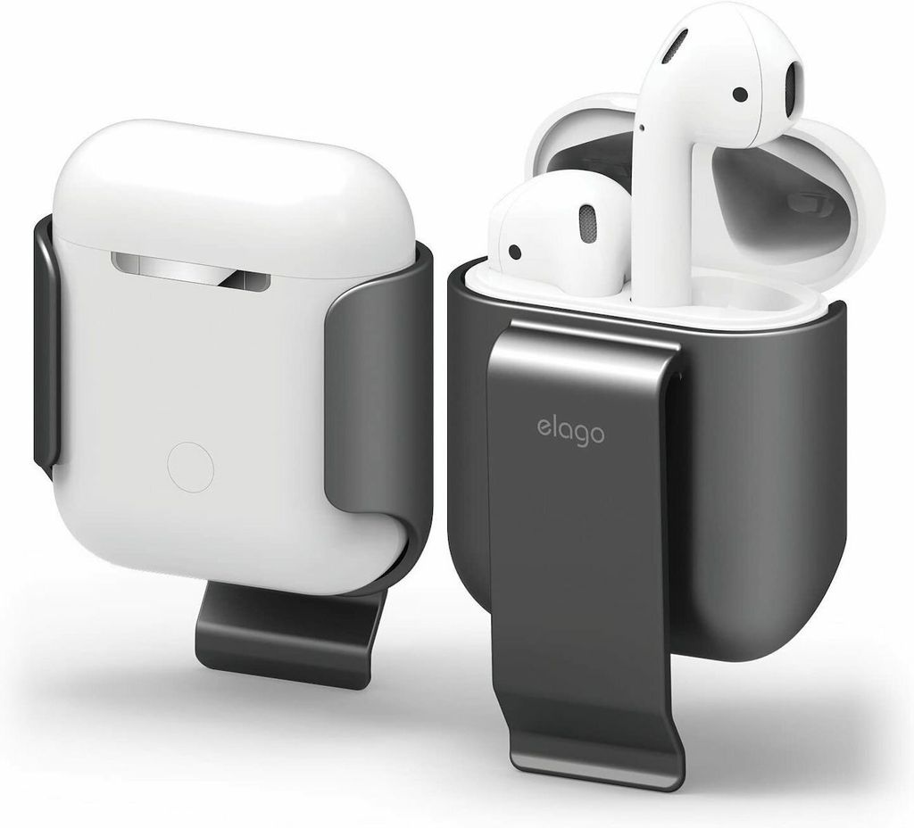 Elago Trageclip für AirPods 2 / AirPods 1 Metallic Dunkelgrau
