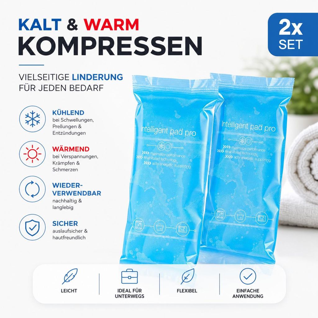 3er Set Kühlakku Kühlpads Kompresse Gelkissen blau, 3er Set