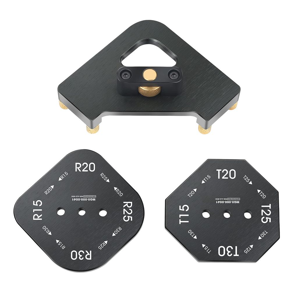 3 Stk 4-in-1 Aluminium Frässchablonen für Oberfräse, frässchablone,Schnell R-Winkel Fase Locator für Holzbearbeitung(R15/20/25/30+T15/20/25/30)