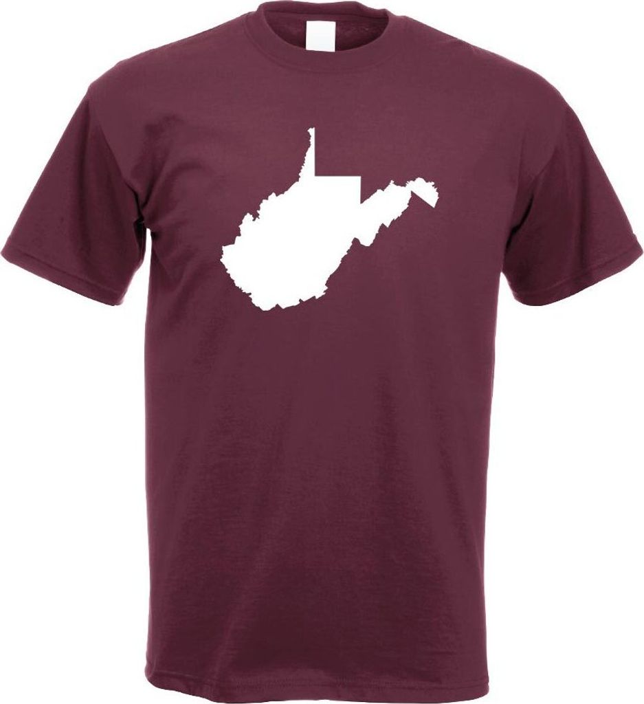 Kiwistar - T-Shirt - Burgund - USA - Bundesstaat - West Virginia Herren Funshirt Bedruckt Design Sprüche Spruch Motive - mit Motiv Bedruckt - Funs...