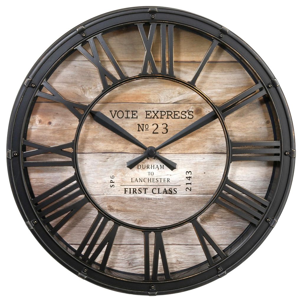 Atmosphera Innenarchitekt Wanduhr Vintage MDF-Platte Metall Produktbild 