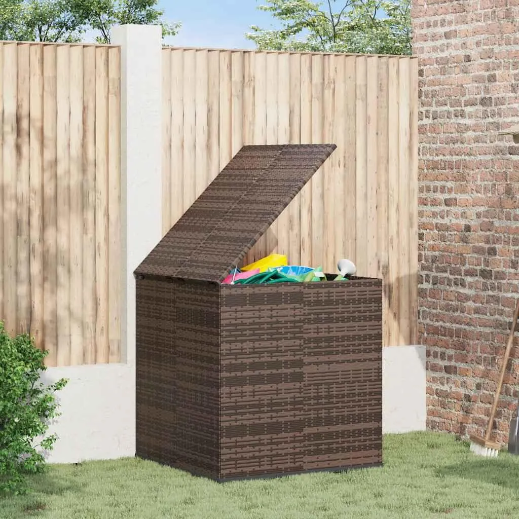 Grand Coffre Jardin Résine Tressée 100 cm Marron Haute Résistance