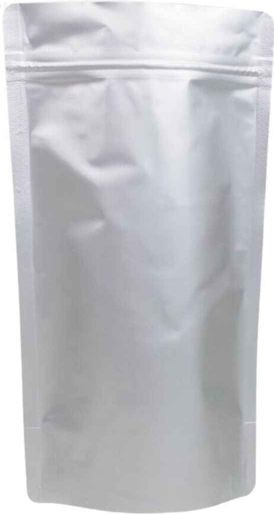 1000 Doypack Bodenbeutel Standbodenbeutel aus PET silber 110 x 185 + 65 mm