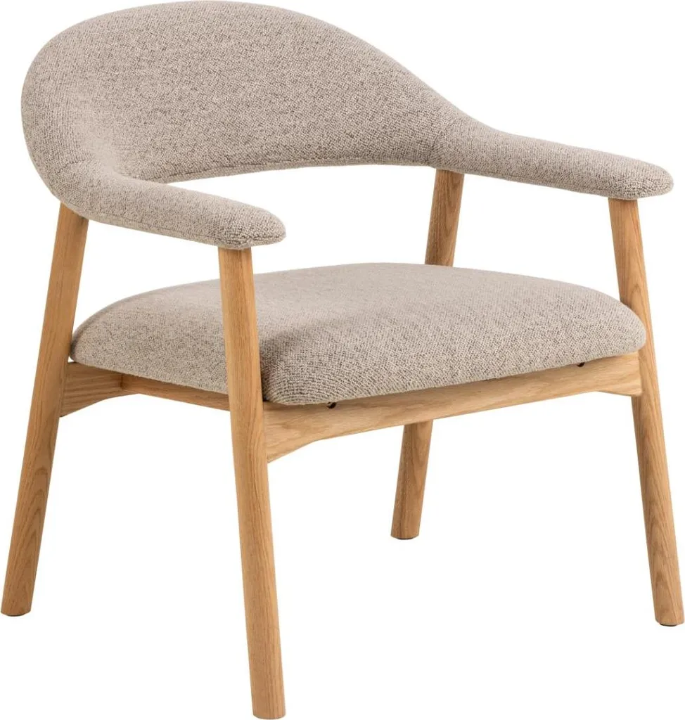 Fauteuil de salon bouclé beige Addi pour une ambiance cosy chic