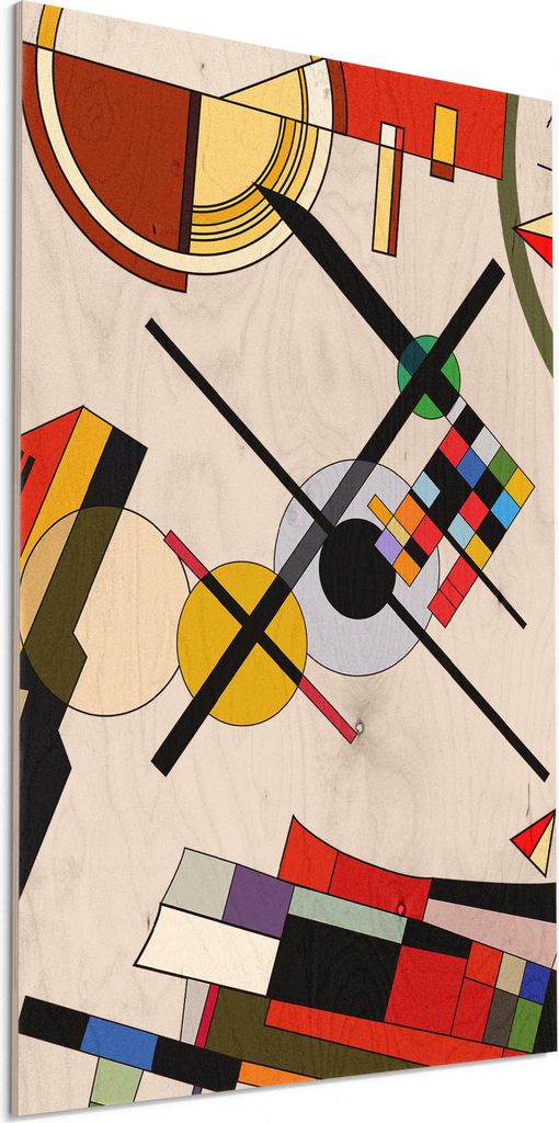 DEQORI Holzbild 40x60 cm 'Bauhaus Rhythmen' Bild auf Holz Wandbild Kunstdruck nachhaltig