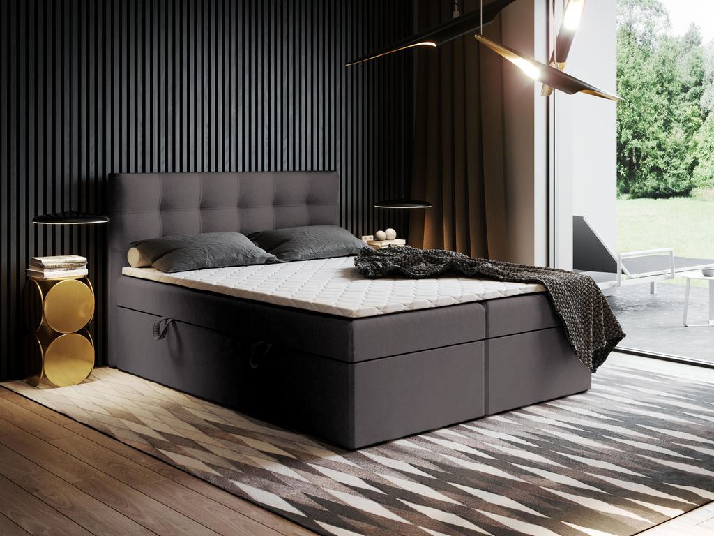 Boxspringbett mit Bettkasten Ewora 130x200 cm Pocket, Produktbild 