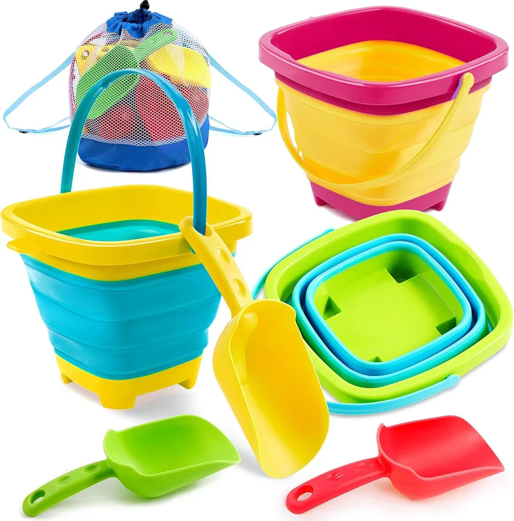 Set de Seaux Pliables pour Plage et Camping avec Pelle Pratique