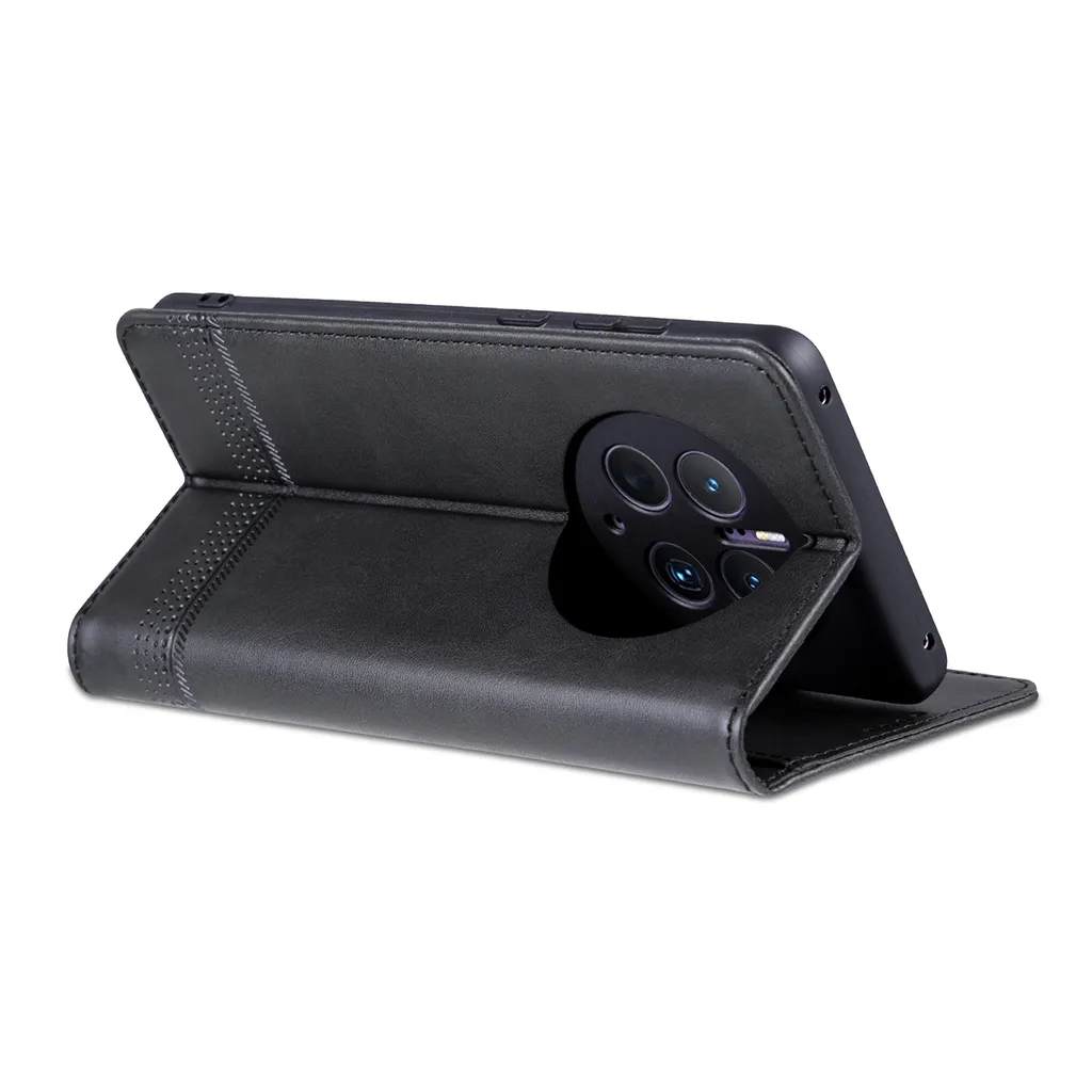 Custodia Libro Huawei Mate 50 Pro Nera con Calamita e Porta Carte - 5
