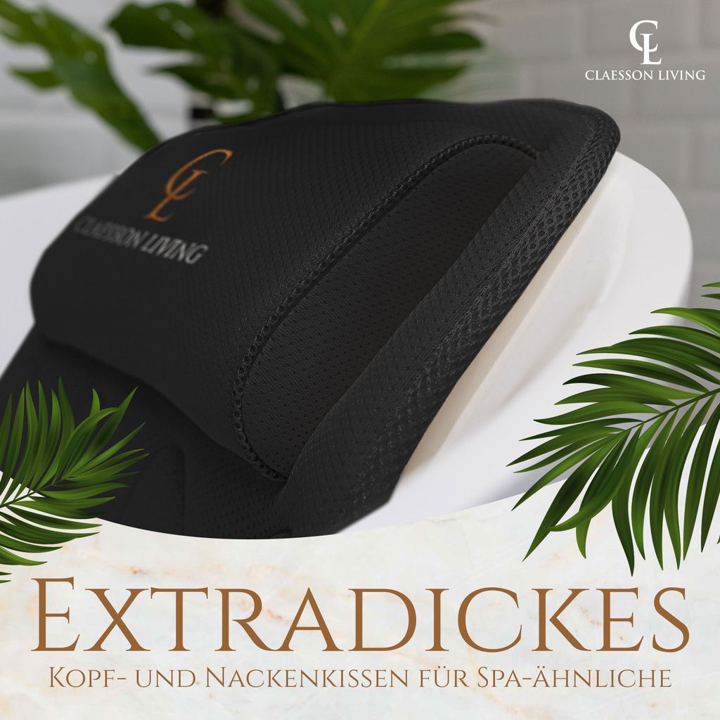 Ganzkörper Badekissen - Abnehmbares Spa-Kissen Für Badewanne 122cm In Schwarz