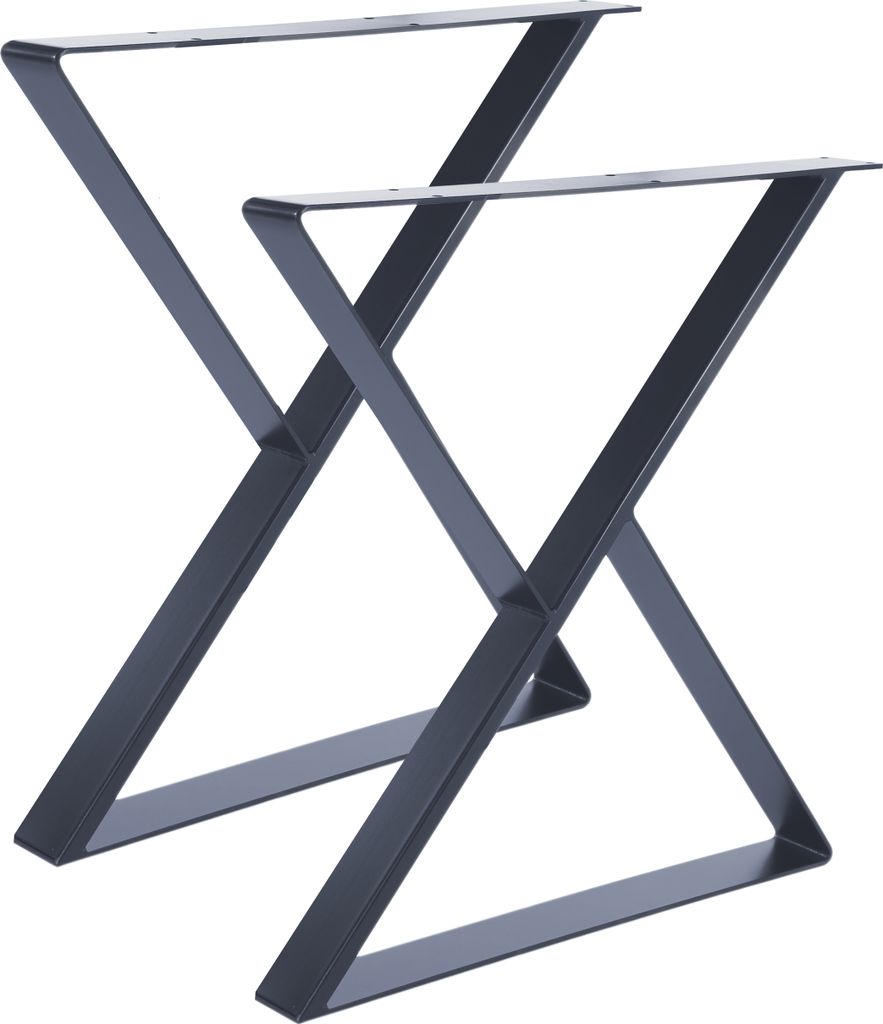2 x Tischgestell Tischkufen Tischuntergestell Tischbeine X - Gestell 60x75 cm