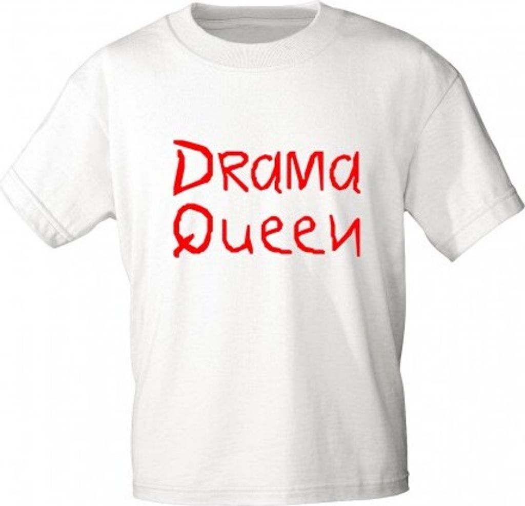 Kinder T-Shirt mit Druck - DRAMA QUEEN - 06942 - weiß - Gr. Produktbild 