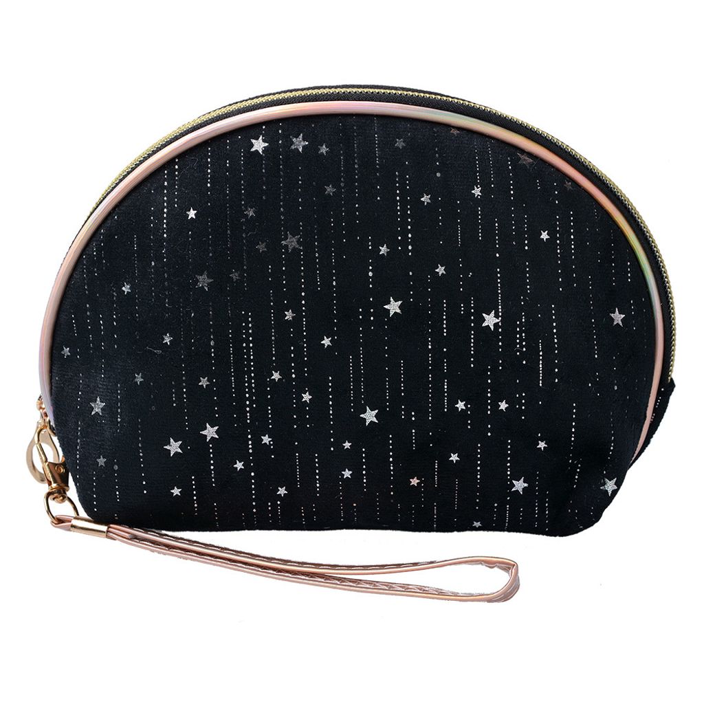 Clayre & Eef Damenkulturtasche 22x8x14 cm Schwarz Polyester