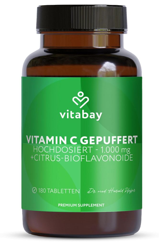Vitabay Vitamin C gepuffert 1000 mg – 180 vegane Time Produktbild 