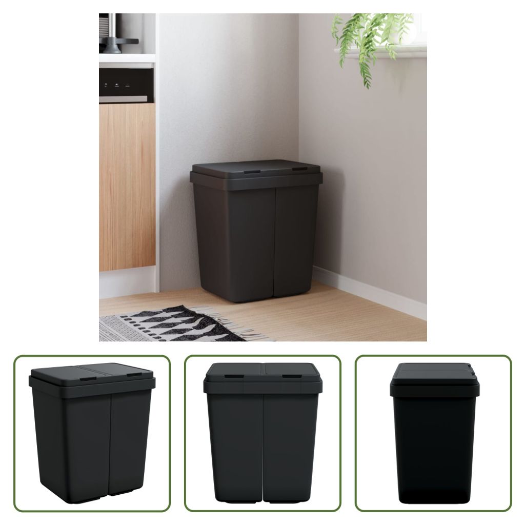 The Living Store Duo Mülleimer Anthrazit 2x25 L