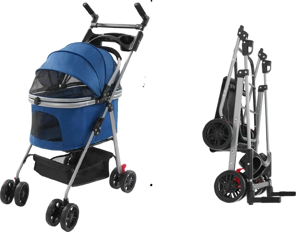 Caisse de transport pliable bleue pour voyages en voiture confort