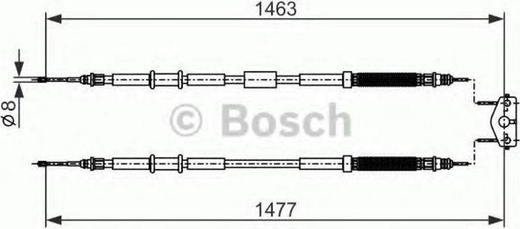 BOSCH Handbremsseil Seilzug Feststellbremse für OPEL Corsa D Schrägheck (S07) 1 987 482 283
