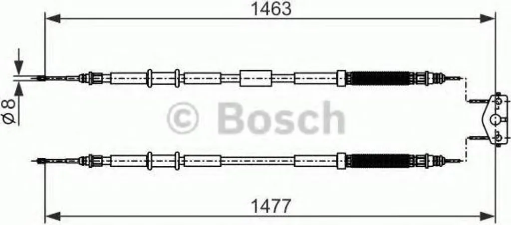 Câble de frein à main BOSCH renforcé 1987482283 Opel Corsa D hayon
