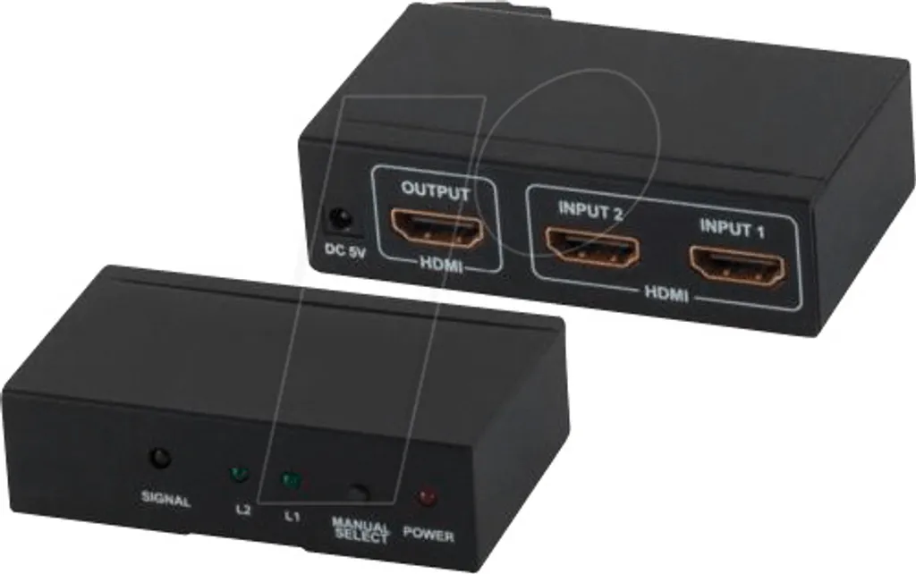 shiverpeaks® Commutateur HDMI 2x1 4K 3D avec boîtier en métal robuste