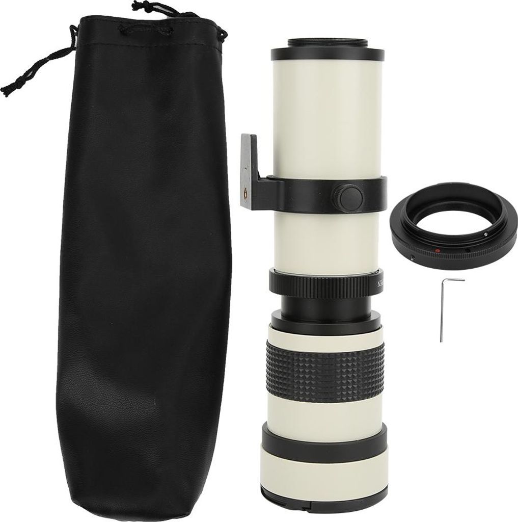 Weiß 420800 mm Blende F 8.316 Volles Handbuch Fokussierung Teleskop Zoom -Teleobjektiv für EF -S -Mount -Kamera