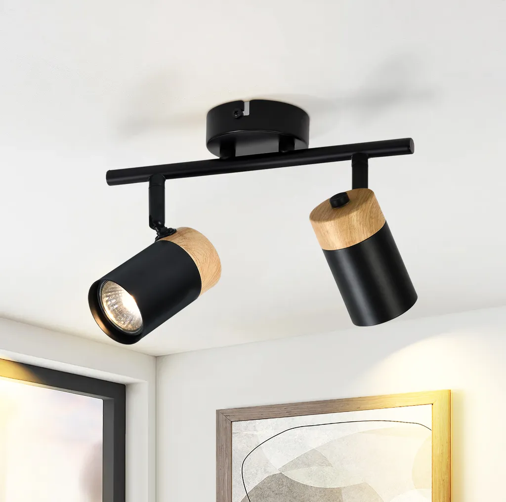 Luce notturna a LED in acrilico con nome e base in legno