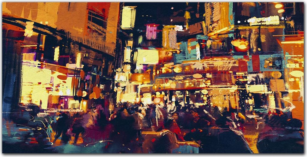 Coloray Küchenrückwand 140x70 Spritzschutz aus Glas - Stadt-Nachtlichter