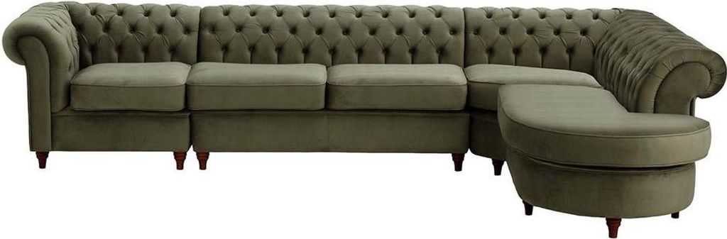 Chesterfield Modul-Ecksofa, rechts-Velluto 19-dark oak