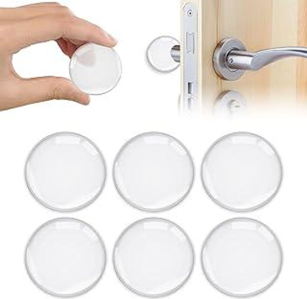 Vicloon Türstopper, 6 Stück Dezente Türpuffer Transparent, 40 * 8mm Silicone Türstopper Wand, Selbstklebend Transparent Runde für Türklinkenp...