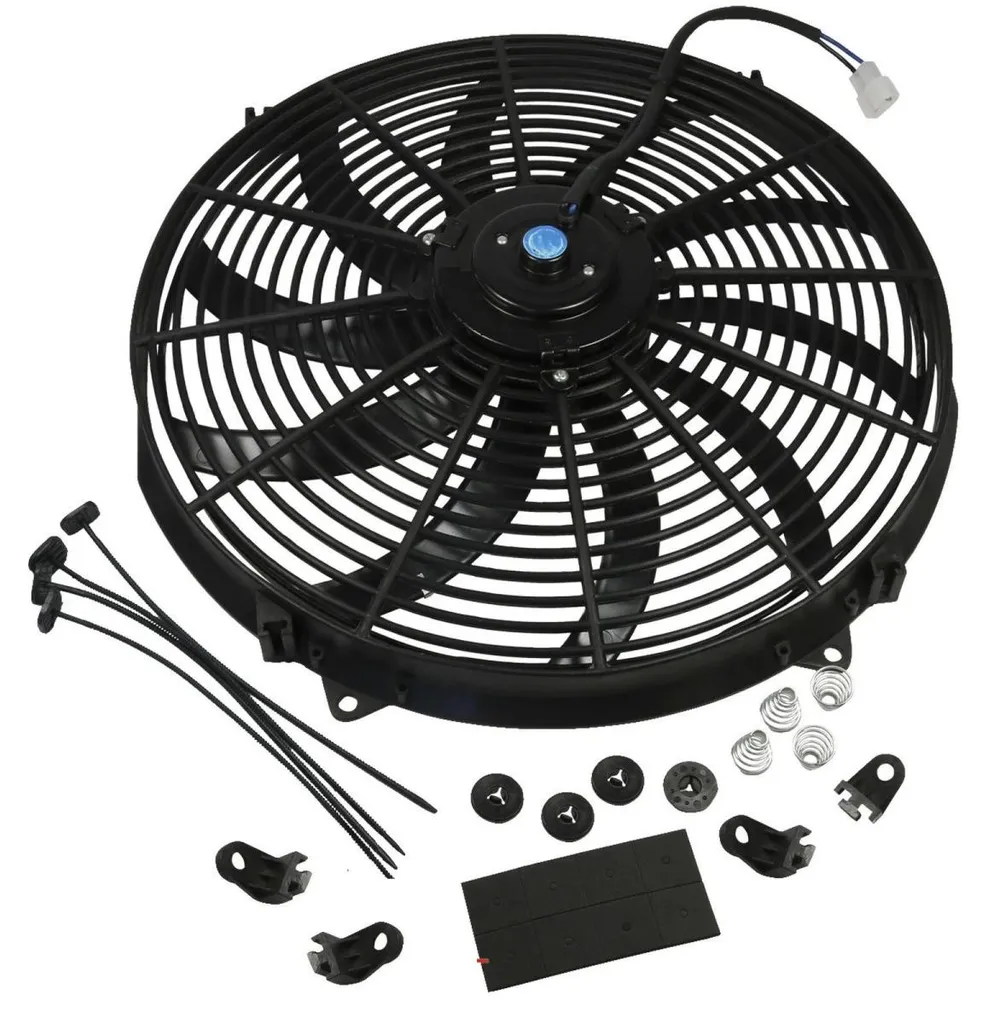 Ventilateur de radiateur électrique universel 16 pouces 12V 160W noir