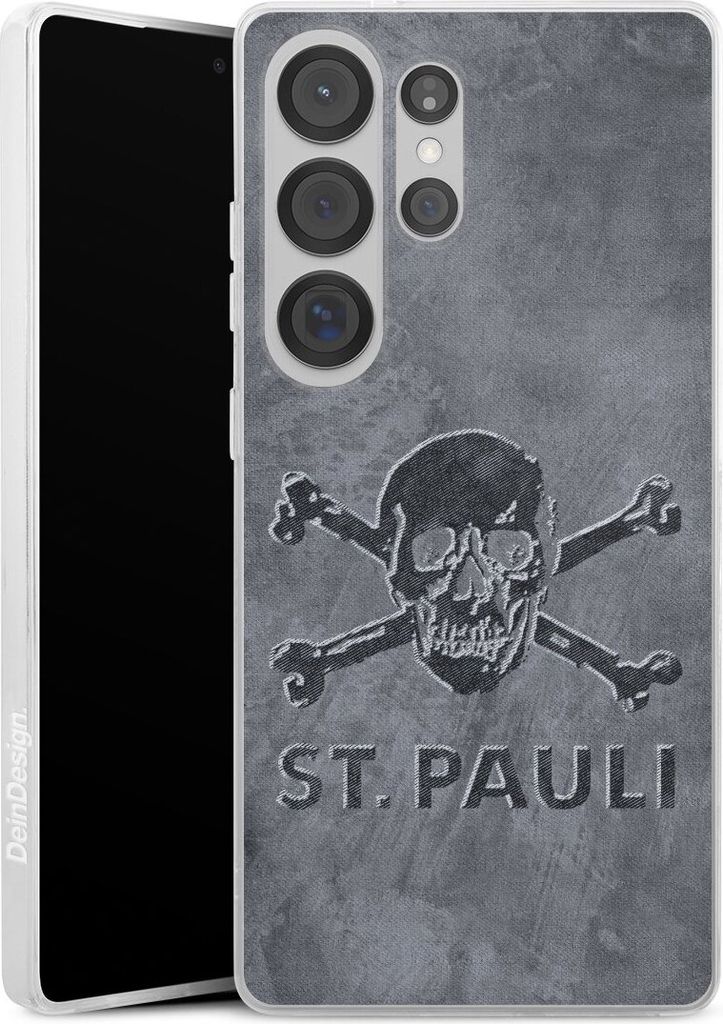 DeinDesign Slim Hülle für Samsung Galaxy S25 Ultra Silikon Case Ultra Dünn Handyhülle Beton FC St. Pauli Logo