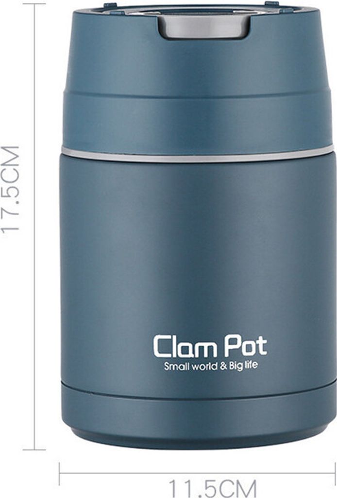 (Blau) 800 ml isolierter Edelstahl-Thermobehälter, Thermo-Lunchbox für Erwachsene und Kinder, Thermobecher