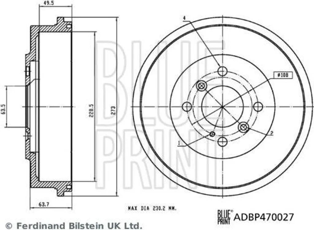 Supprimez les bruits de freinage : Tambour Ecosport ADBP470027 fiable