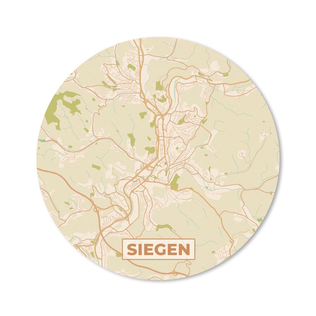 MuchoWow Mauspad Mousepad Siegen - Karte - vintage - Stadtplan 20x20 cm - Mousepads - Maus Mat - Pad - Mausunterlage - Schreibtischmatte