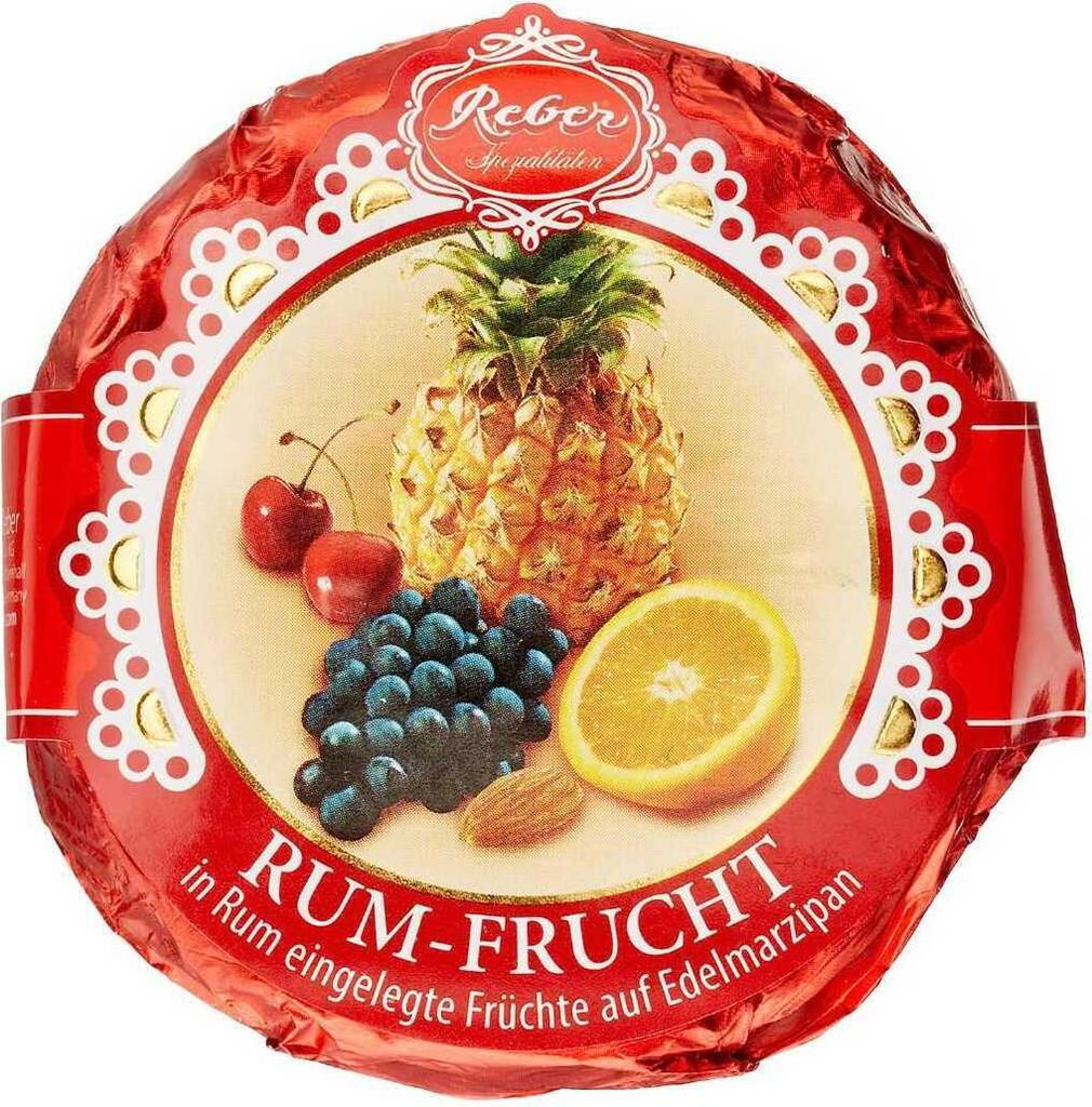 Reber Rum Frucht Pastete Zartbitterschokolade und Füllung Produktbild 