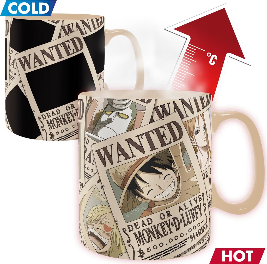 One Piece - Tasse/Mug 460 ml "Wanted"(Heat Change)