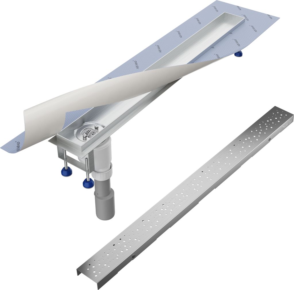Aquabad SDS Pro Duschrinne 100cm mit Blende: Regen, Ablauf Senkrecht Seitlich