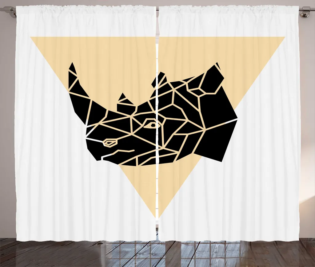 Rideau Anti-Vis-à-Vis Grande Largeur 280cm Design Nashorn Graphique