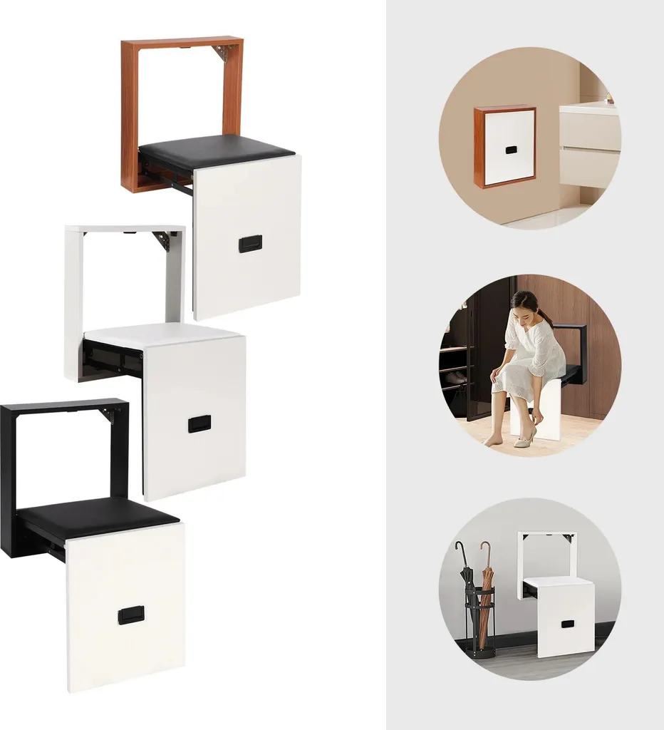 Siège de douche et d'entrée pliable mural - Tabouret robuste 150kg