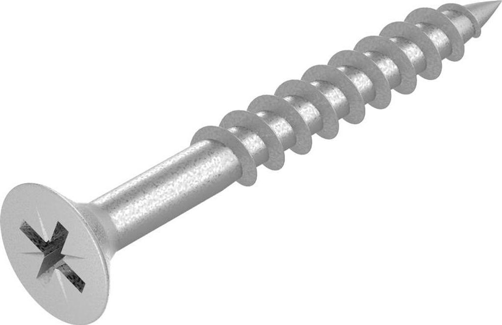 SECCARO Spanplattenschraube 5 x 45 mm, Edelstahl V2A VA A2, Holzschraube mit Teilgewinde, Kreuzschlitz / PZ, 200 Stück