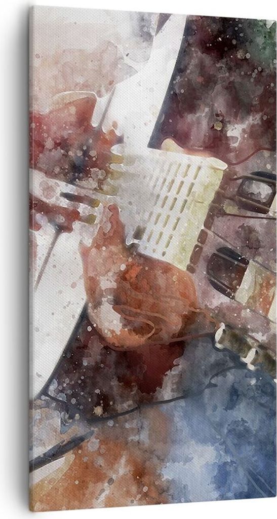 Bild auf Leinwand - Leinwandbild - Gitarre Musik - 55x100cm - Wand Bild - Wanddeko - Wandbilder - Leinwanddruck - Bilder - Kunstdruck - Wanddekorat...