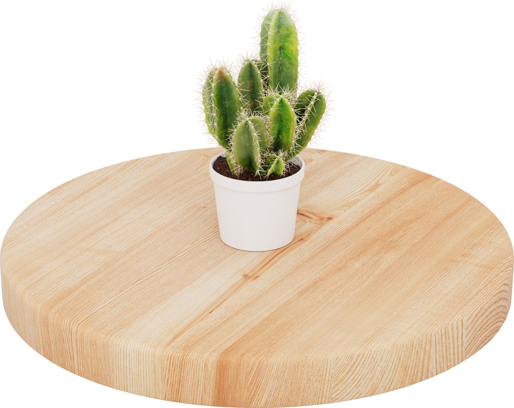 LAMO Manufaktur Holzplatte rund 40 cm aus Naturholz | Tischplatte für Couchtisch, Kaffeetisch, Nachttisch | Stärke: 40 mm | Farbe: Natur