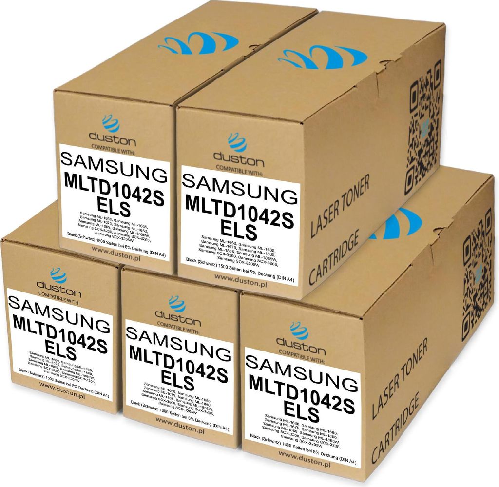 5x MLTD1042S/ELS, MLT-D1042S Toner Druckertoner Patrone Schwarz kompatibel mit Samsung ML-1660 1665 1860 1865 1865W SCX-3200 3205 3205W