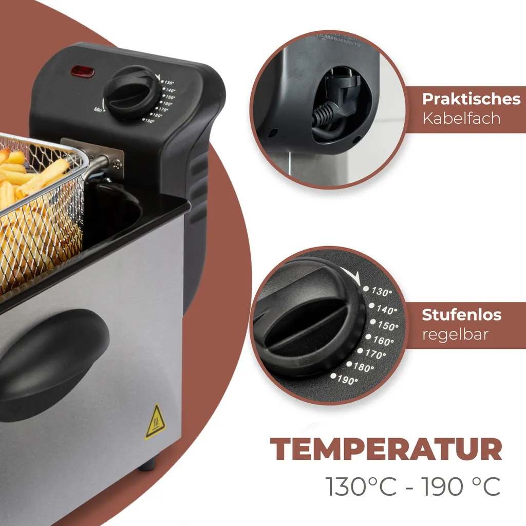 Friteuse en acier inoxydable 3L Clatronic FR 3586 - Cuisson précise - 6